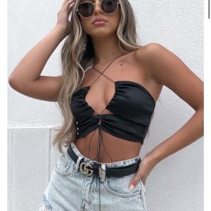 NWT white fox boutique crop top